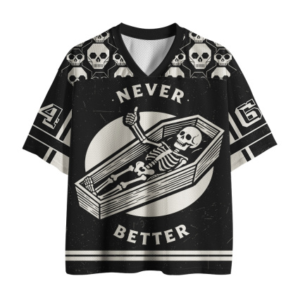 Tokyo-Tiger Never Better Skull Mesh Jersey