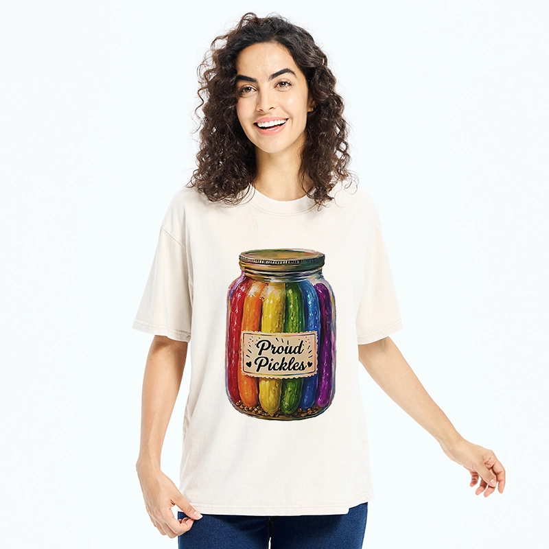 Tokyo-Tiger Proud Pickles Rainbow Pride Jar Washed T-Shirt