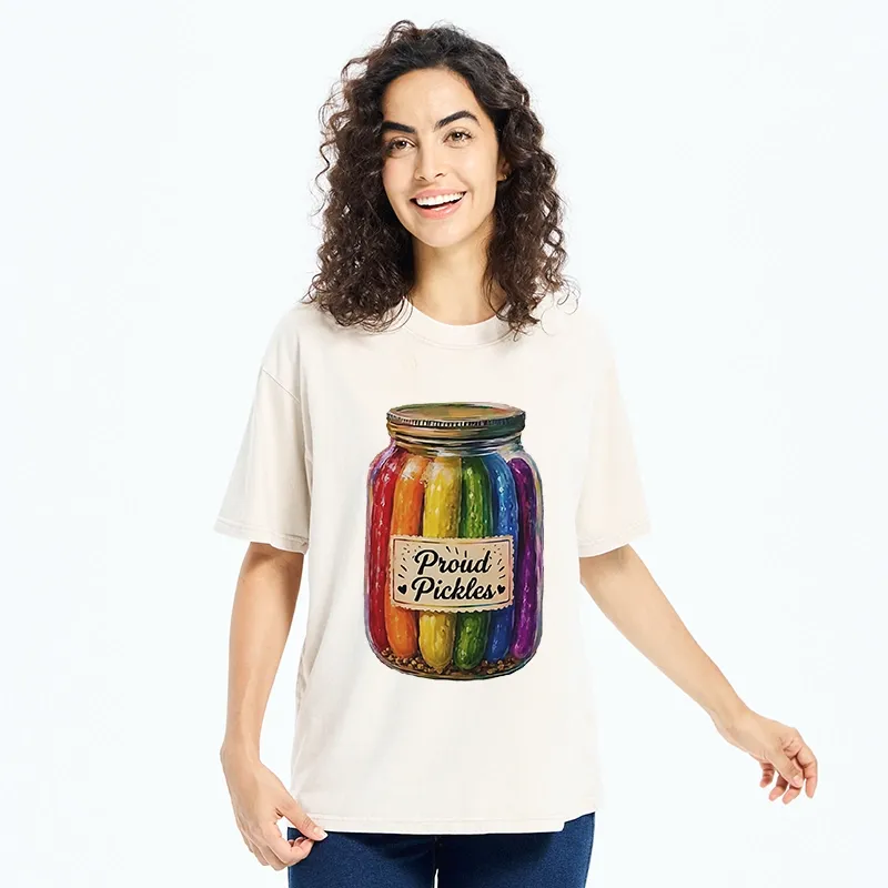 Tokyo-Tiger Proud Pickles Rainbow Pride Jar Washed T-Shirt
