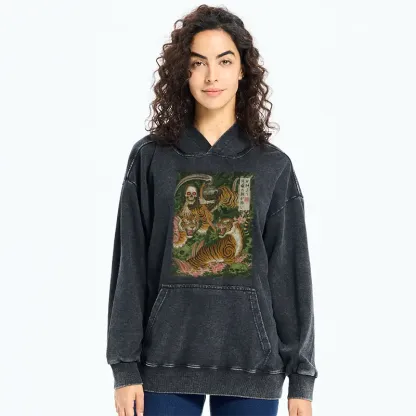 Tokyo-Tiger Death God And Tiger Washed Hoodie