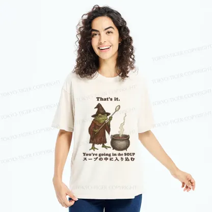 Tokyo-Tiger Funny Frog Soup Washed T-Shirt