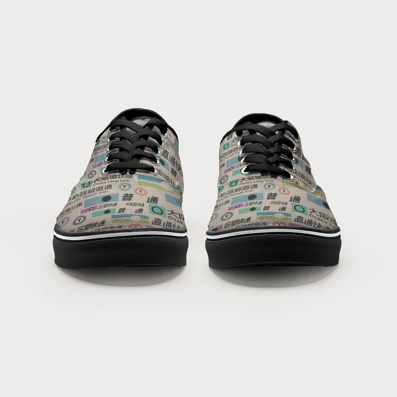 Tokyo-Tiger Japanese Train Routes Canvas Shoes