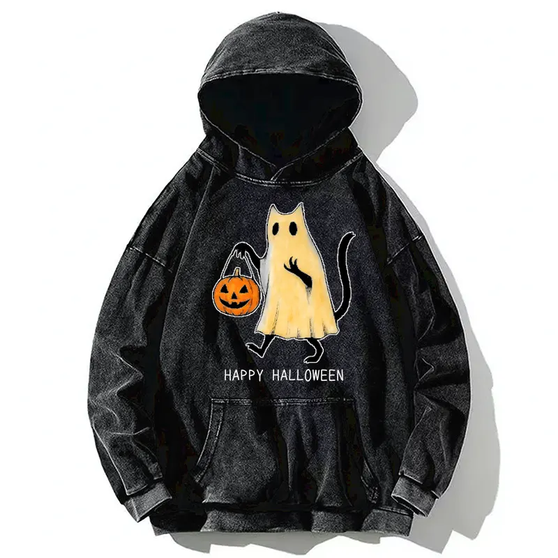 Tokyo-Tiger Halloween Cat Soul Washed Hoodie