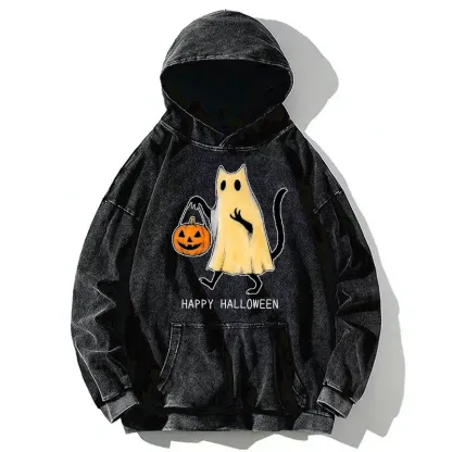 Tokyo-Tiger Halloween Cat Soul Washed Hoodie
