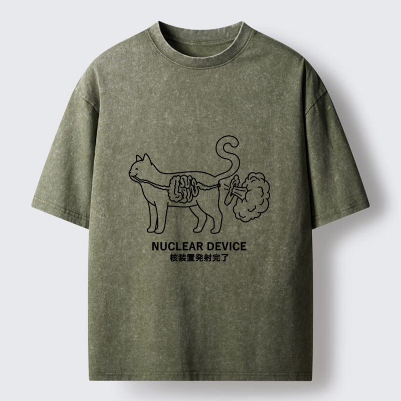 Tokyo‑Tiger Funny Nuclear Cat Meme Washed T‑Shirt