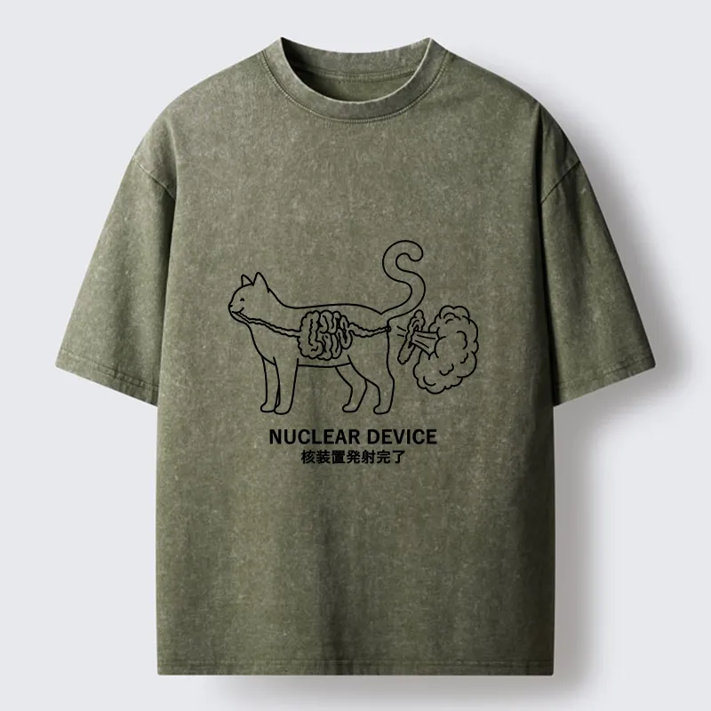 Tokyo‑Tiger Funny Nuclear Cat Meme Washed T‑Shirt