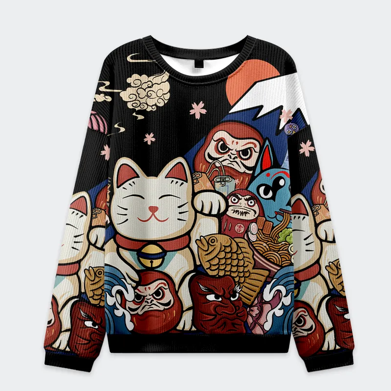 Tokyo-Tiger Traditional Japanese Elements Christmas Ugly Sweatshirt