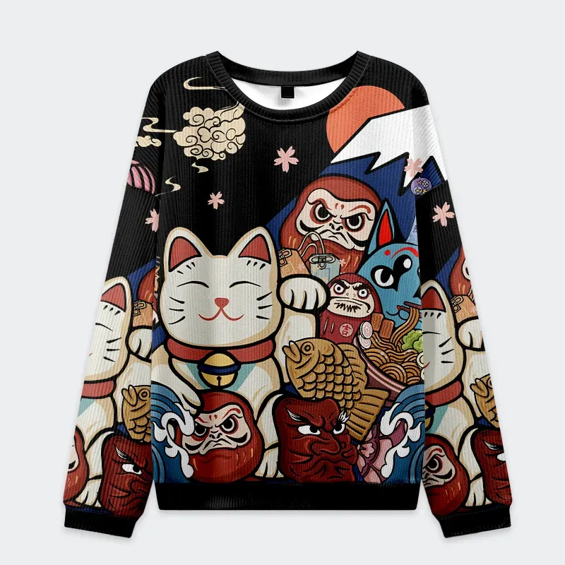 Tokyo-Tiger Traditional Japanese Elements Christmas Ugly Sweatshirt