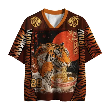 Tokyo-Tiger Tiger Eats Ramen to Relax Mesh Jersey