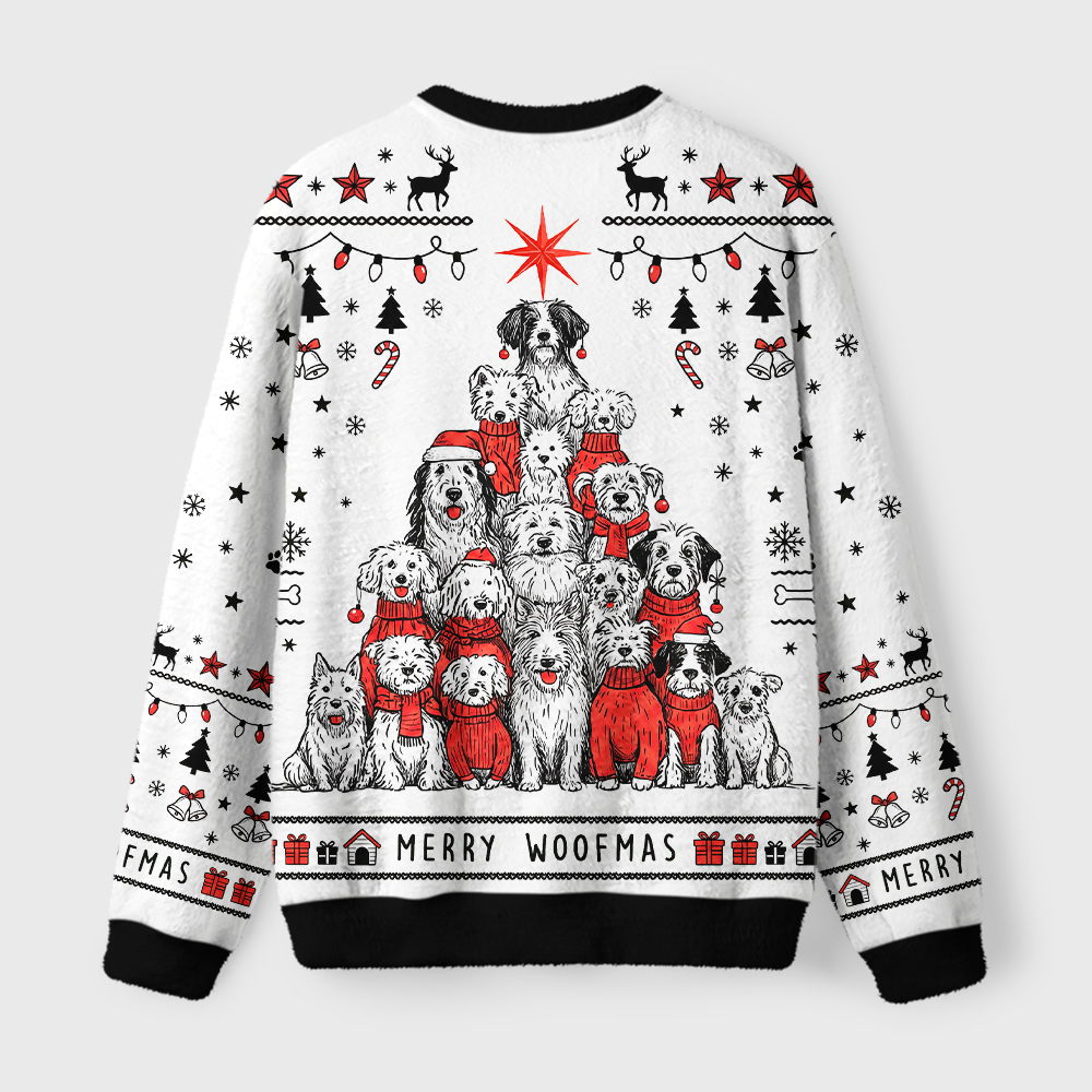 Tokyo-Tiger All The Good Dogs For Christmas Fuzzy Christmas Ugly Sweatshirt