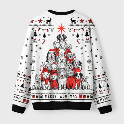 Tokyo-Tiger All The Good Dogs For Christmas Fuzzy Christmas Ugly Sweatshirt