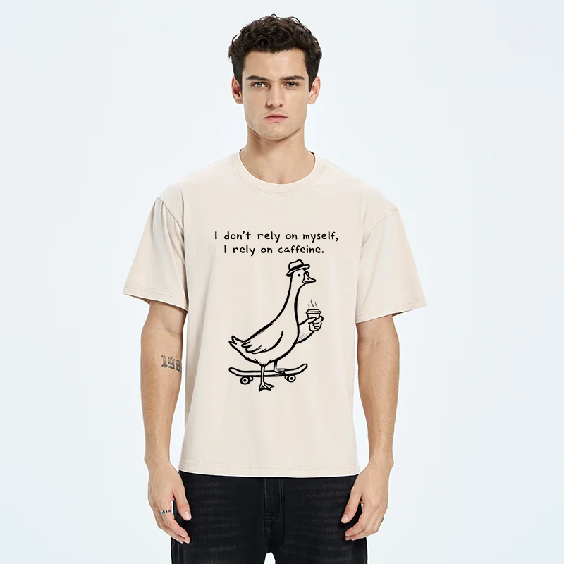 Tokyo-Tiger Goose Depends On Coffee Washed T-Shirt