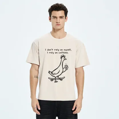 Tokyo-Tiger Goose Depends On Coffee Washed T-Shirt