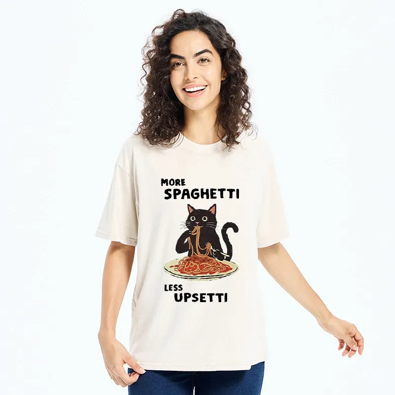 Tokyo-Tiger More Spaghetti Less Upsetti Cat Washed T-Shirt