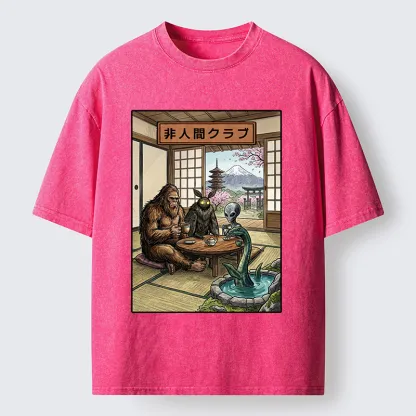 Tokyo-Tiger Monster Tea Party Washed T-Shirt