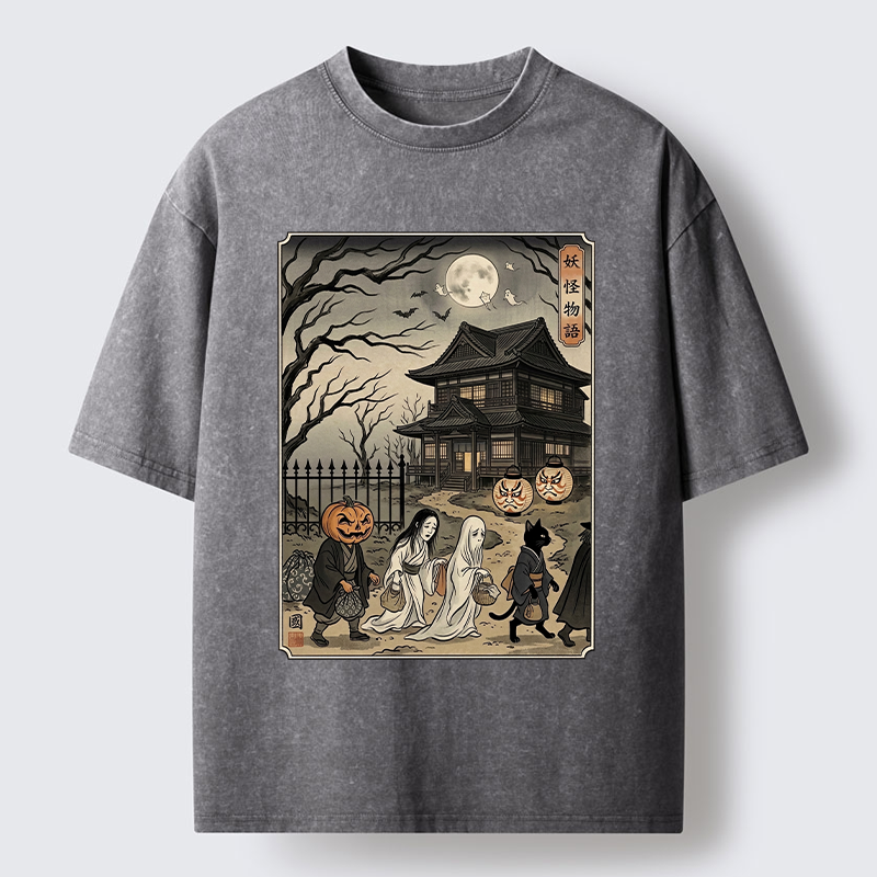 Tokyo-Tiger Vintage Yokai Art Washed T-Shirt