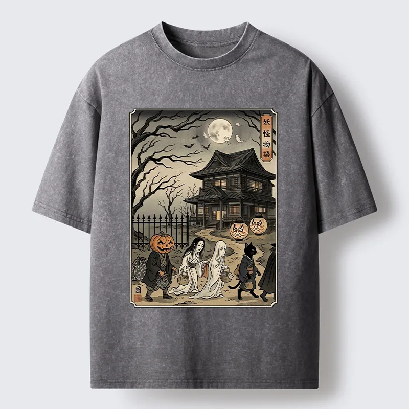 Tokyo-Tiger Vintage Yokai Art Washed T-Shirt