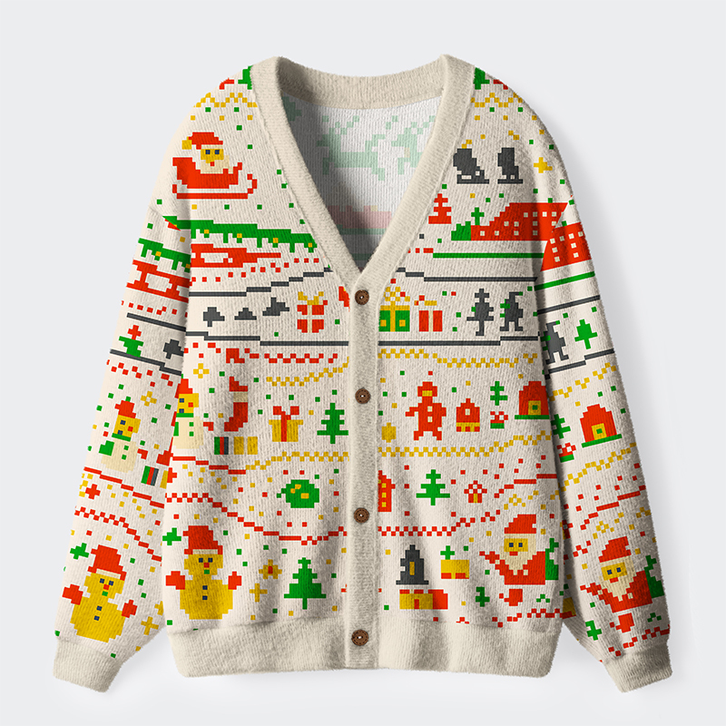 Tokyo-Tiger The Pixel Christmas Tale Ugly Cardigan Sweater