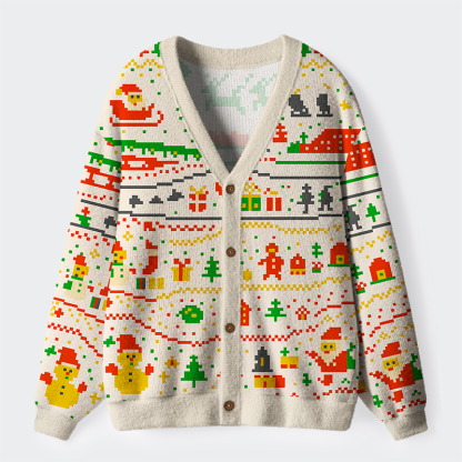 Tokyo-Tiger The Pixel Christmas Tale Ugly Cardigan Sweater