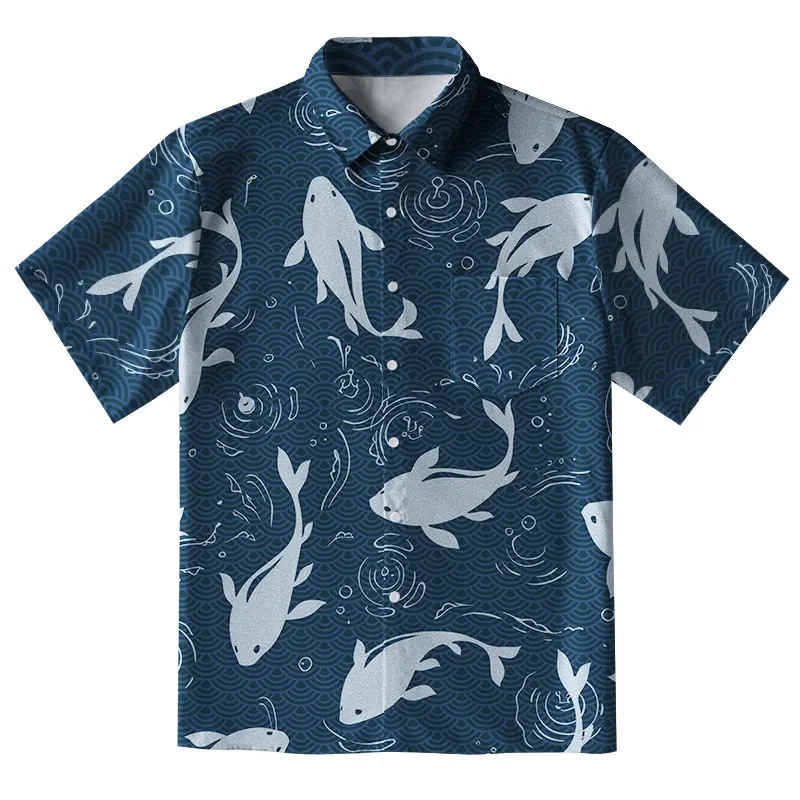 Tokyo-Tiger Playful Dolphins In Waves Button-up Shirt