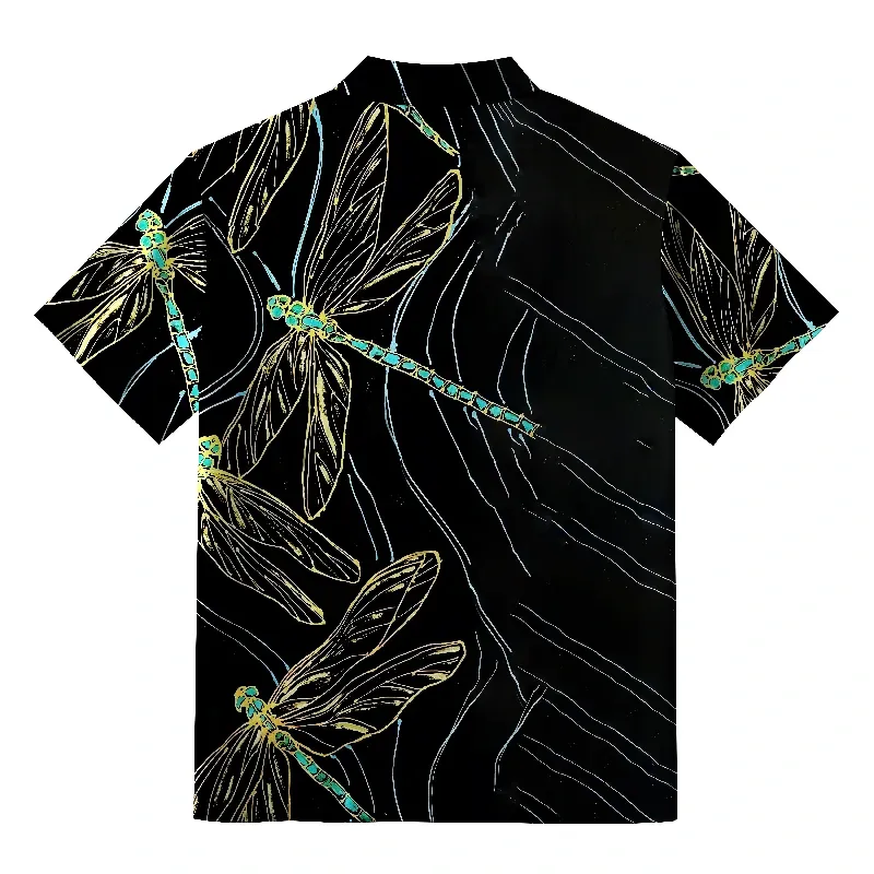 Tokyo-Tiger Dragonfly Flapping Its Wings Button-up Shirt