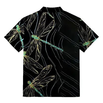 Tokyo-Tiger Dragonfly Flapping Its Wings Button-up Shirt