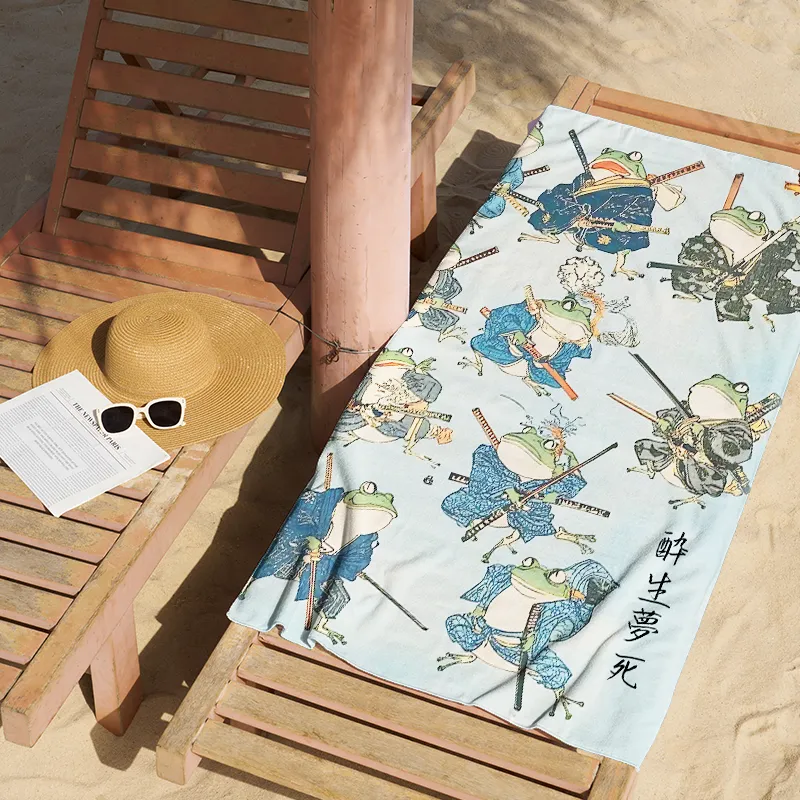 Tokyo-Tiger Frog Samurai Beach Towel