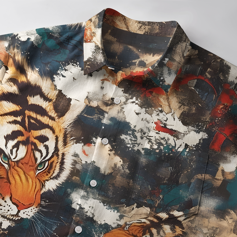 Tokyo-Tiger Wild Roaring Tigers Button-up Shirt