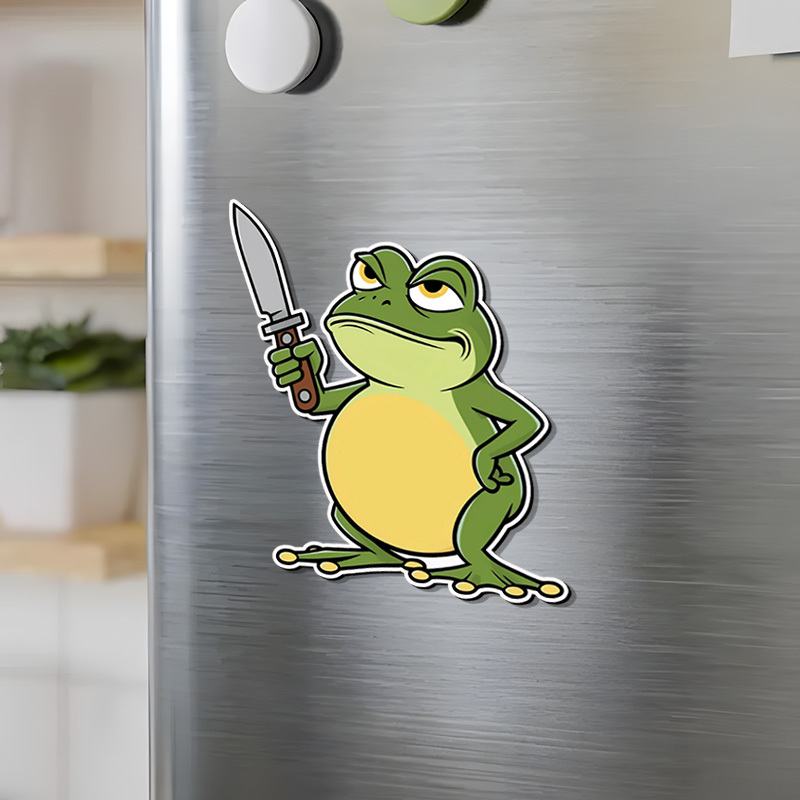 Tokyo-Tiger Funny Frog Holding A Knife Fridge Magnet Sale