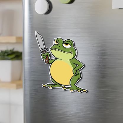 Tokyo-Tiger Funny Frog Holding A Knife Fridge Magnet