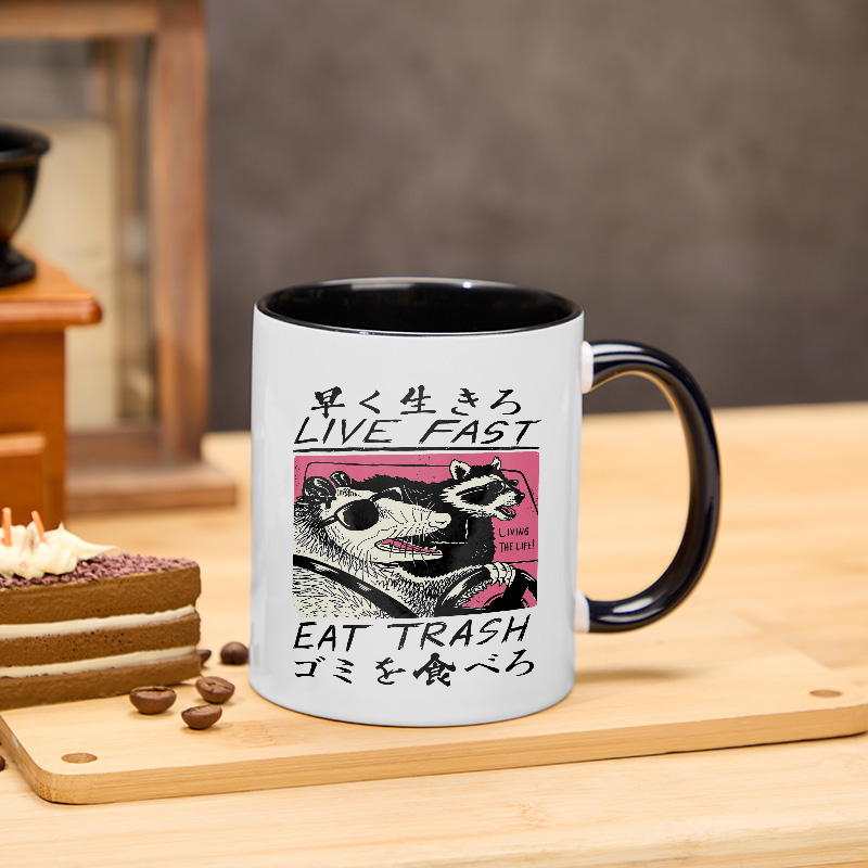 Tokyo-Tiger Live Fast Eat Trash Mug