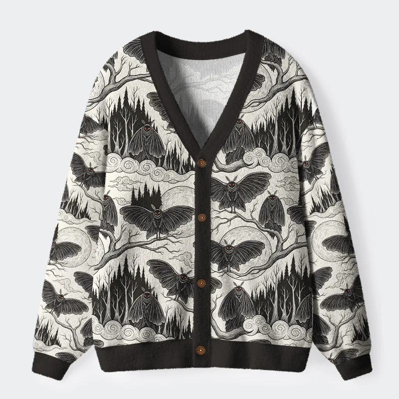 Tokyo-Tiger Mothman At Night Ugly Cardigan Sweater
