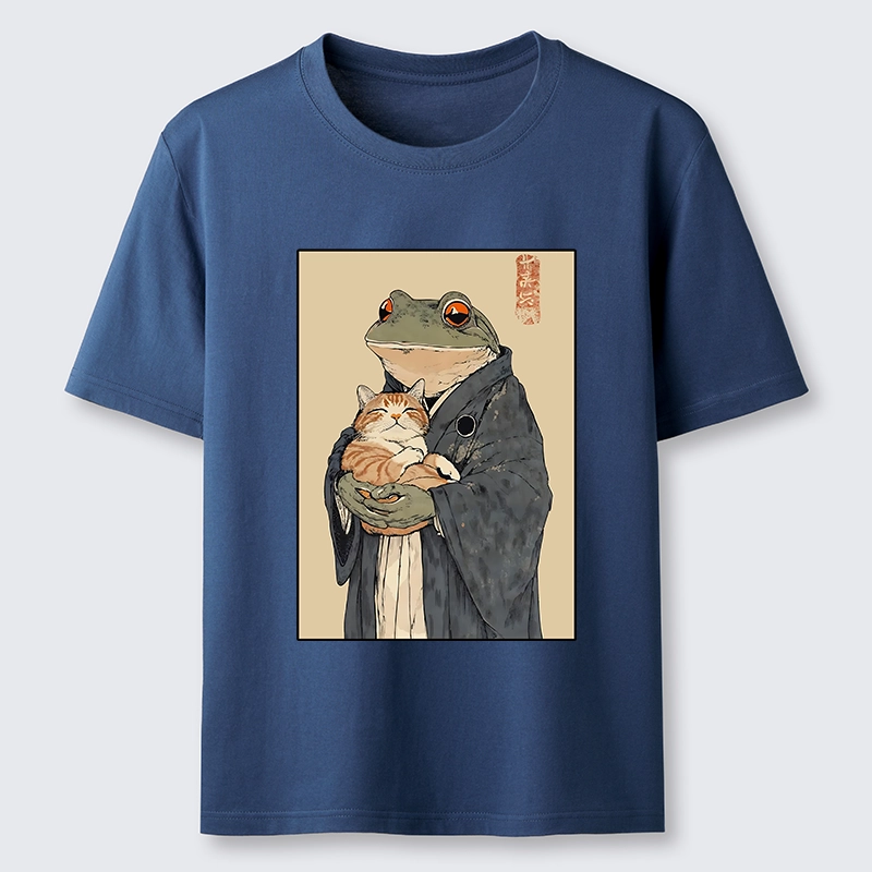 Tokyo-Tiger Frog Holds Sleepy Cat Classic T-Shirt