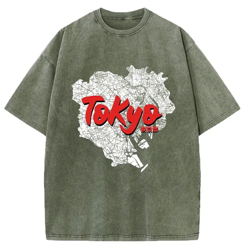Tokyo-Tiger Tokyo City Area Washed T-Shirt