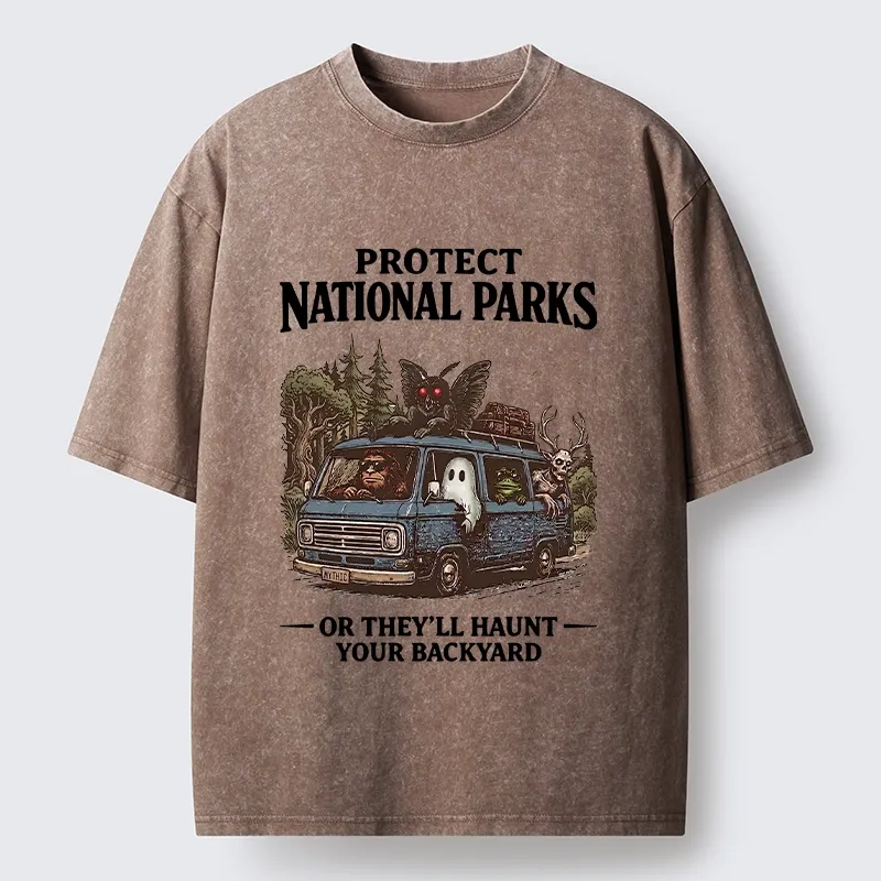 Tokyo-Tiger Protect Wild National Parks Washed T-Shirt