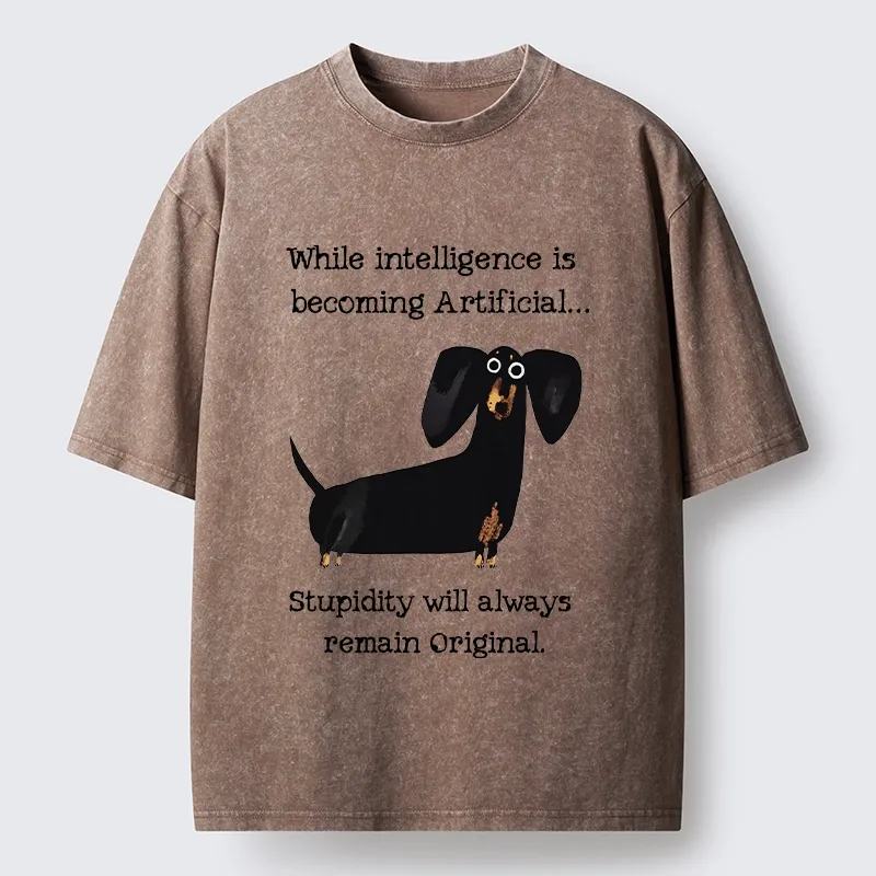 Tokyo-Tiger Dachshund Real Humor Funny Meme Washed T-Shirt