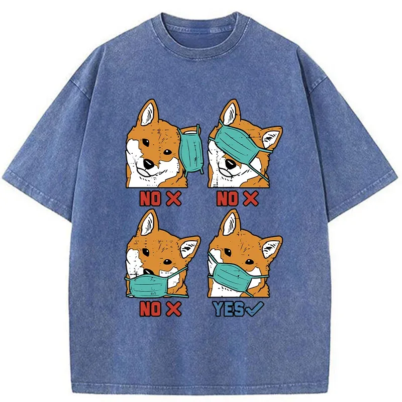 Tokyo-Tiger Wear A Mask Correctly Washed T-Shirt