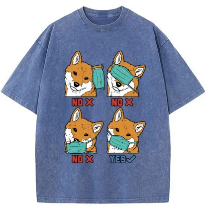 Tokyo-Tiger Wear A Mask Correctly Washed T-Shirt