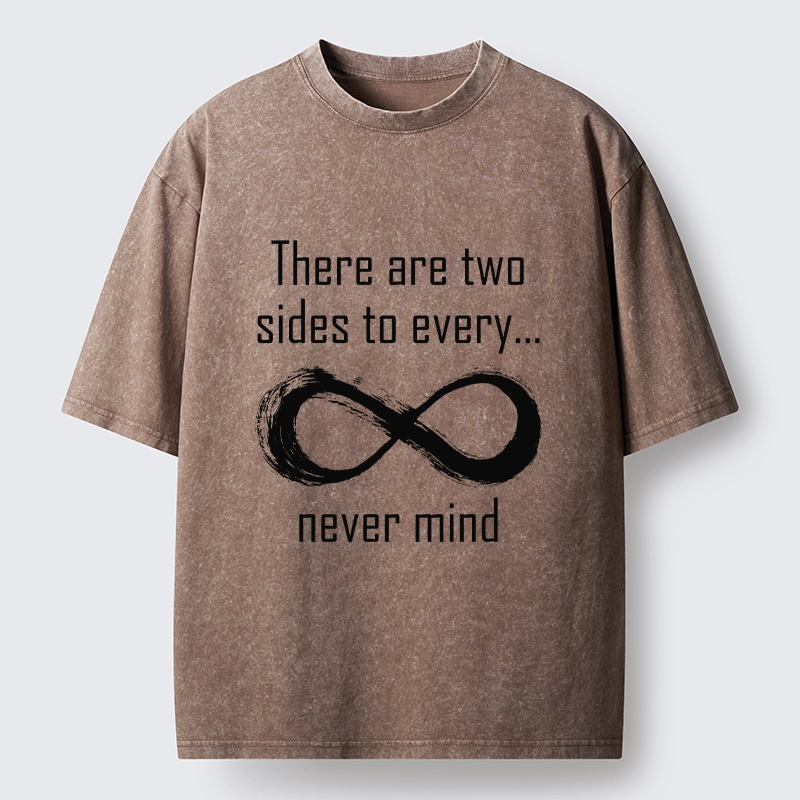 Tokyo-Tiger Two Sides Infinity Never Mind Print Washed T-Shirt