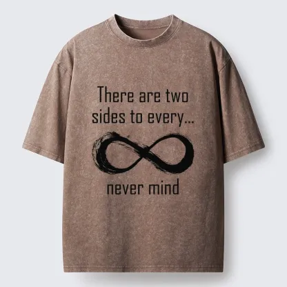 Tokyo-Tiger Two Sides Infinity Never Mind Print Washed T-Shirt