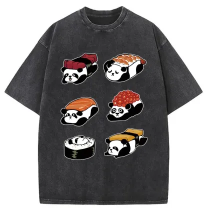 Tokyo-Tiger Panda Sushi Washed T-Shirt