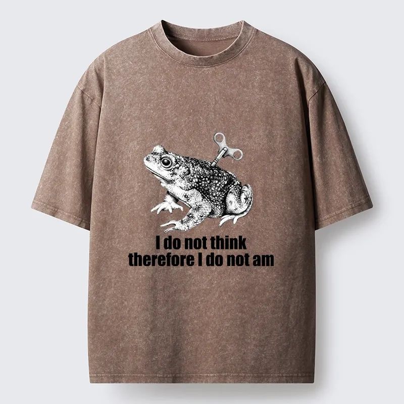 Tokyo-Tiger Funny Meme Wind Up Toad No Think No Exist Washed T-Shirt