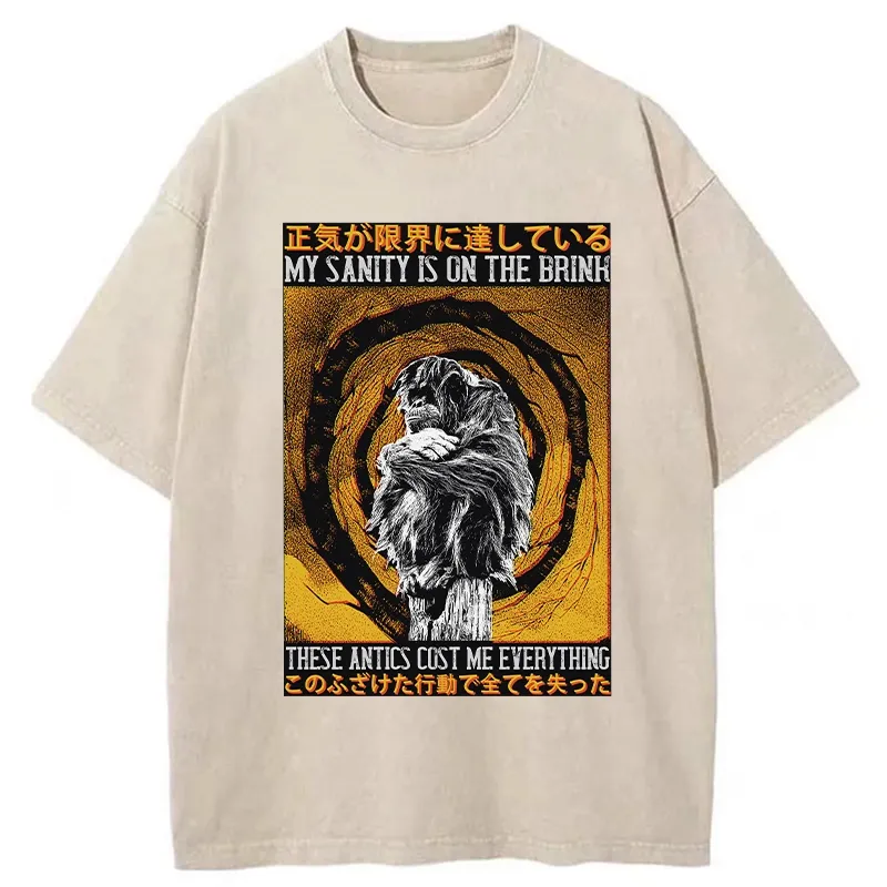 Tokyo-Tiger My Sanity Is On The Brink Washed T-Shirt