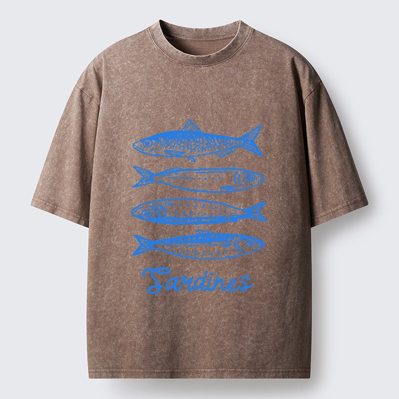 Tokyo-Tiger Funny Meme Simple Fish Art Vibe Washed T-Shirt