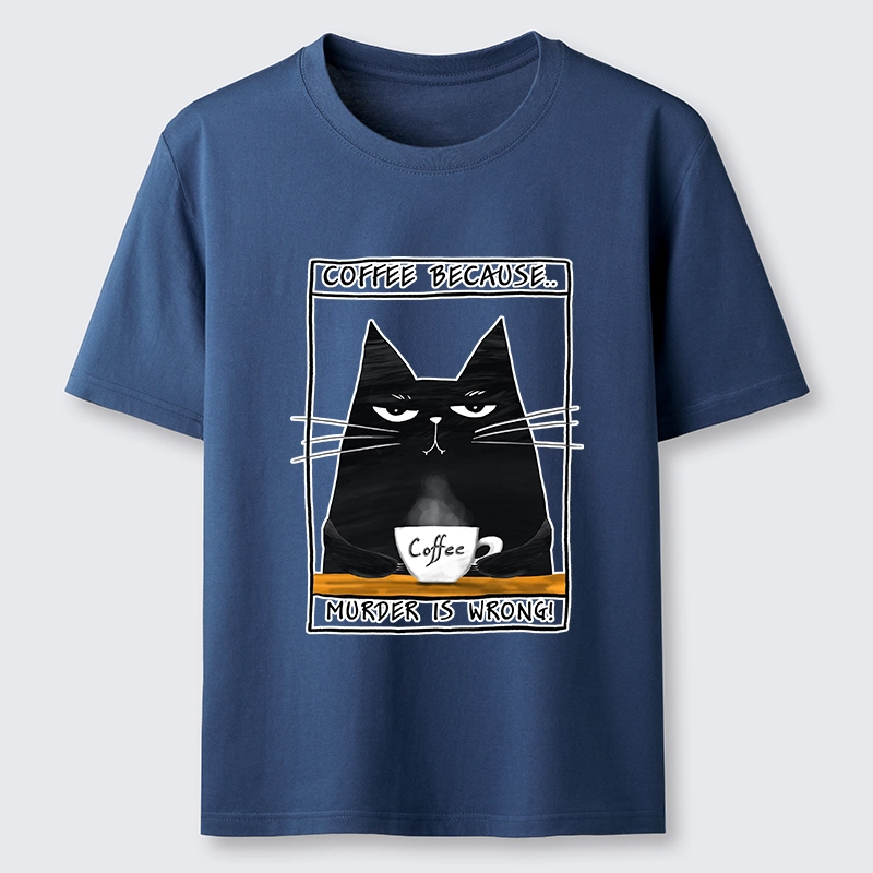 Tokyo-Tiger Moody Black Cat Coffee Need Vibe Classic T-Shirt
