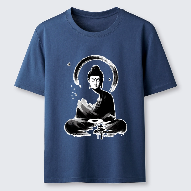 Tokyo-Tiger Serene Mountain Buddha Zen Art Classic T-Shirt