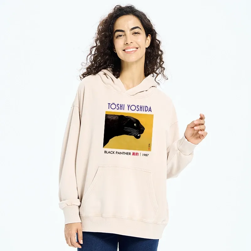 Tokyo-Tiger Black Panther Washed Hoodie