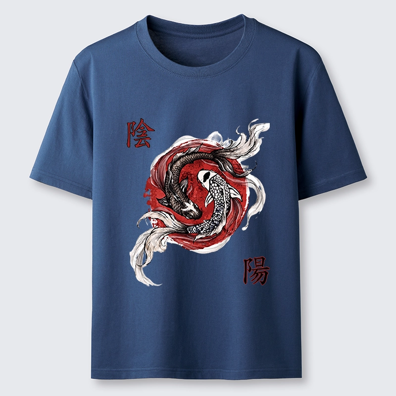 Tokyo-Tiger Red Ink Twin Koi Fish Harmony Classic T-Shirt