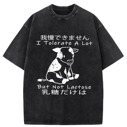 Tokyo-Tiger I Can't Tolerate Lactose Washed T-Shirt