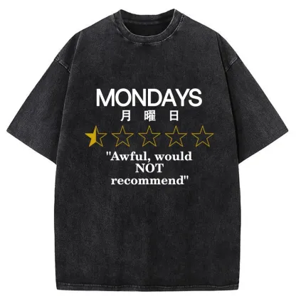 Tokyo-Tiger Not Recommended On Mondays Washed T-Shirt